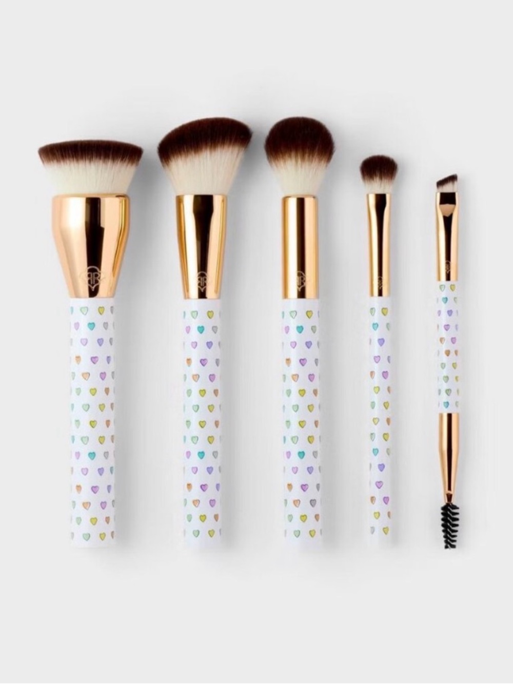 NWT sold out - Roller Rabbit White Makeup Brush Set with Gold Ferrules